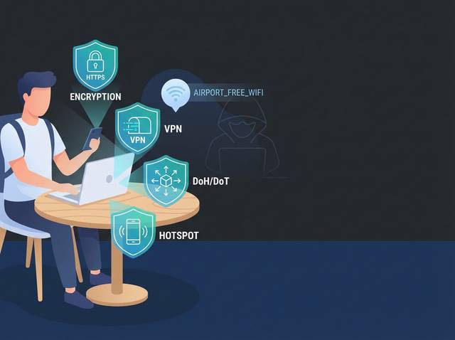 Public Wi‑Fi Safety: What Actually Protects You (VPNs, HTTPS, DNS, Hotspots)